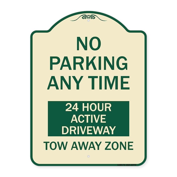 Signmission No Parking Anytime 24 Hour Active Driveway Tow Away Zone Heavy-Gauge Alum, 24" x 18", TG-1824-23773 A-DES-TG-1824-23773 - main